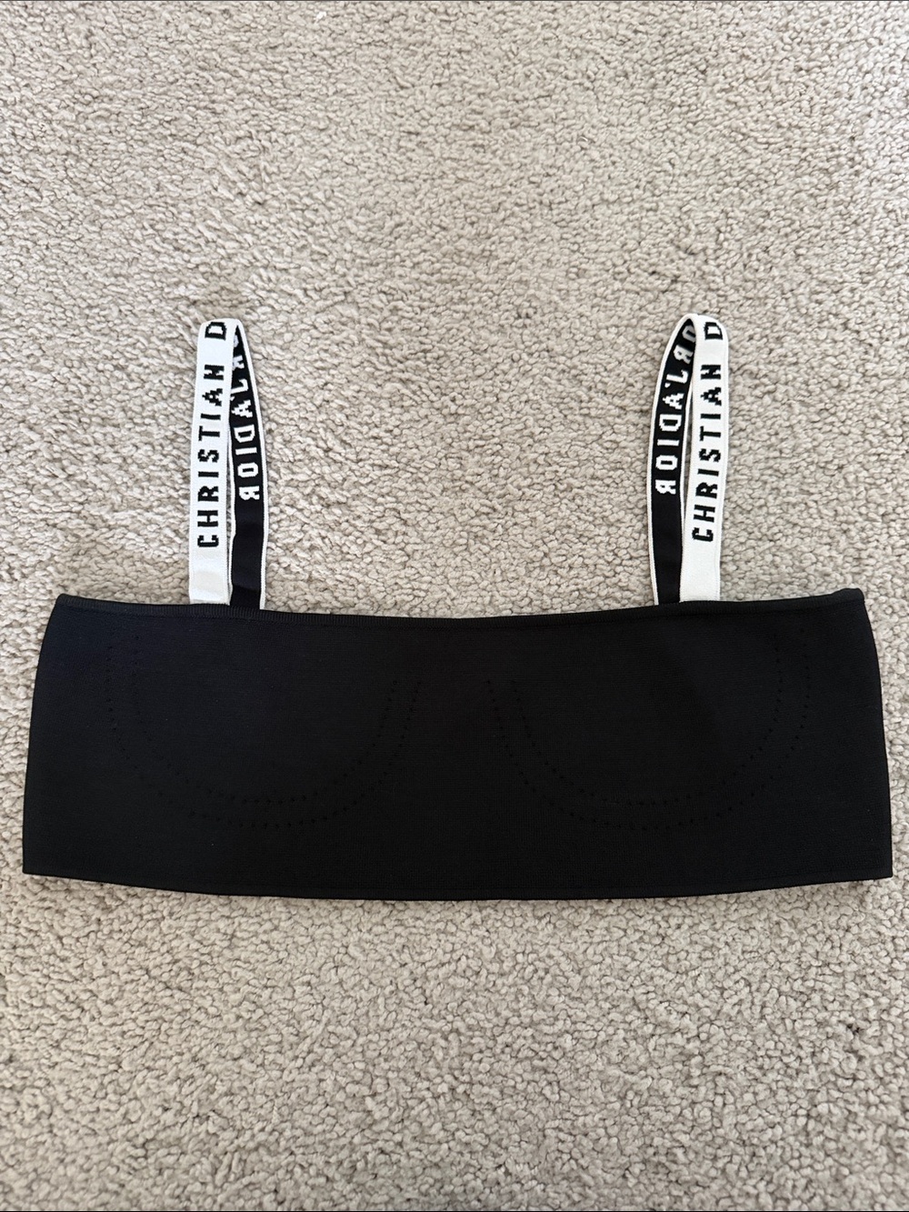 Dior Black Bandeau Top with Branded Straps